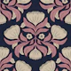 Navy Folk Floral Damask