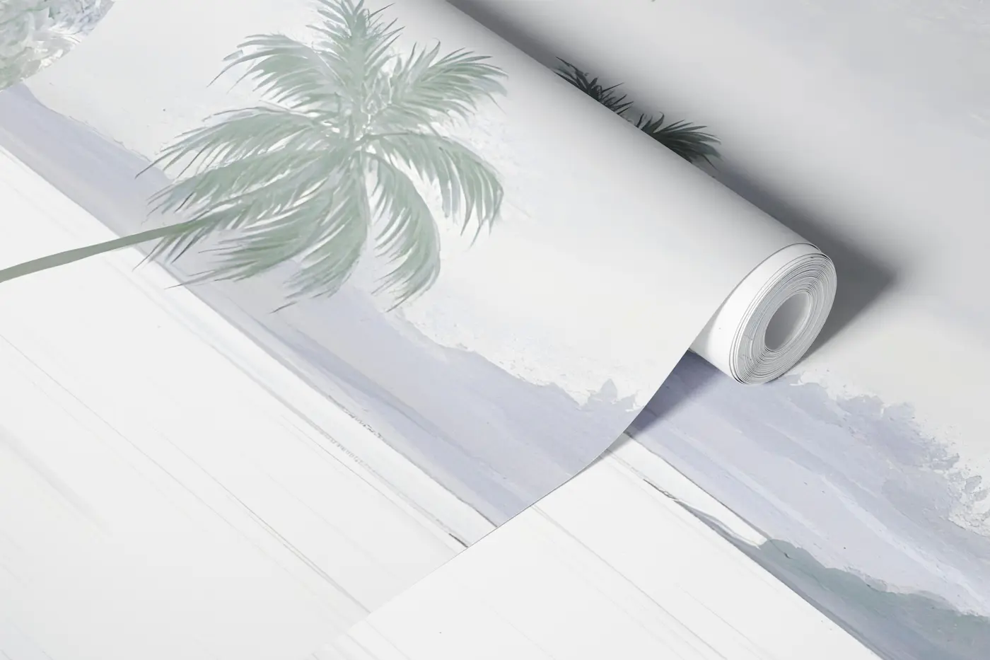Misty Tropical Lagoon wallpaper roll