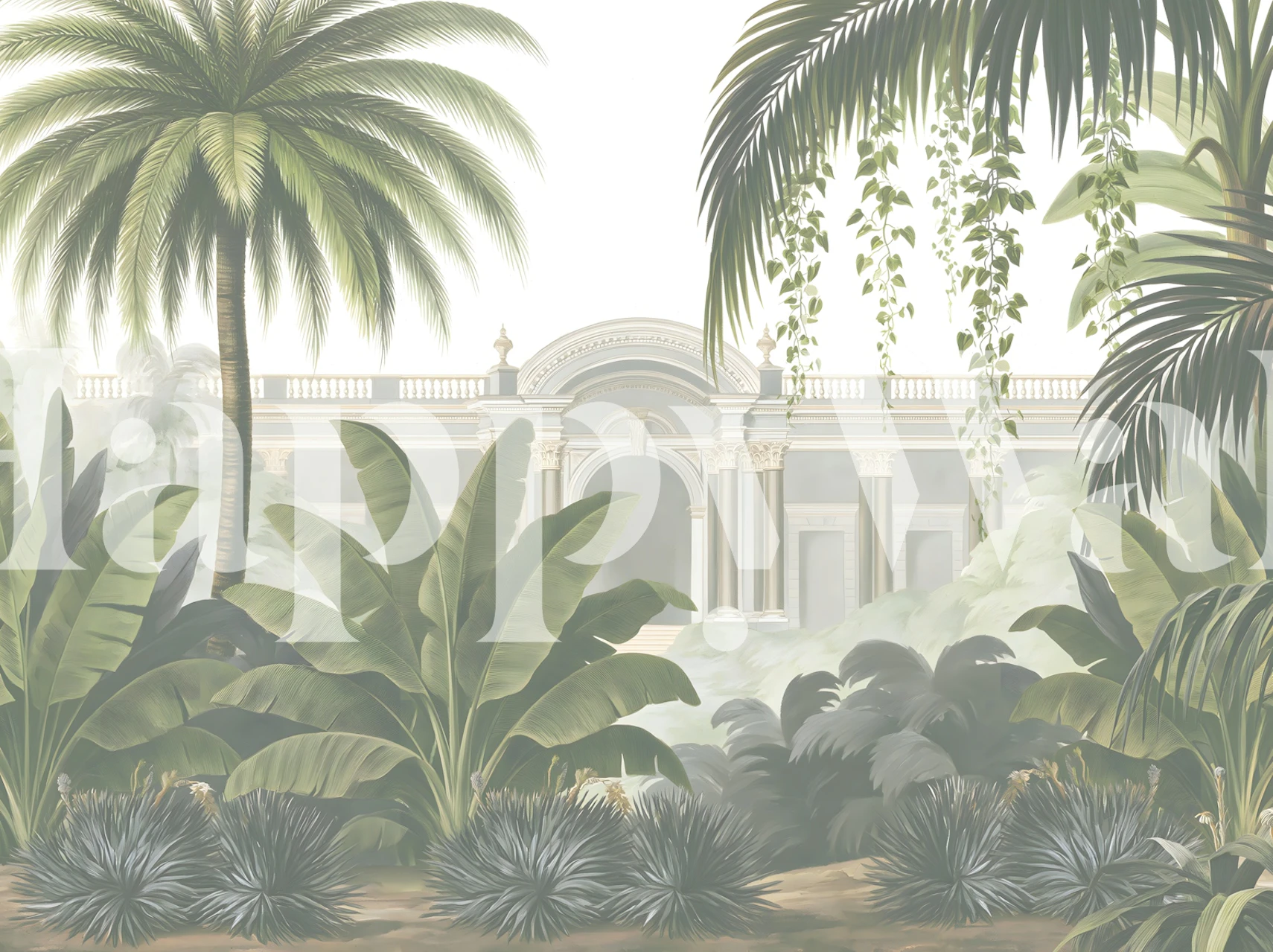Palm Jungle Villa View tapet