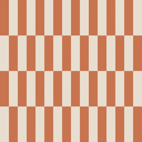 Terracotta Beige Geometric Check
