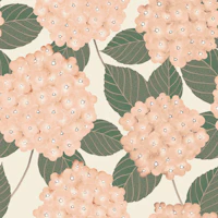 Peach Hydrangea Botanical wallpaper