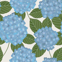 Hydrangea Leaves and Blooms wallpaper