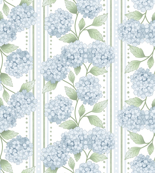 Soft Blue Pale Sage Hydrangea Ticking