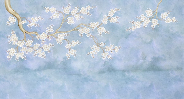 Cherry Blossom Watercolour Blue
