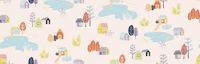 Whimsical Lakeside Cottages – Vibrant Tones wallpaper