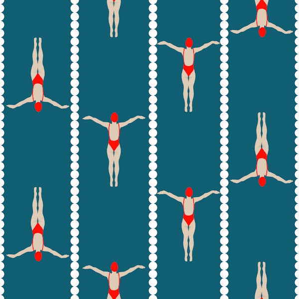 Swimming pool red suits