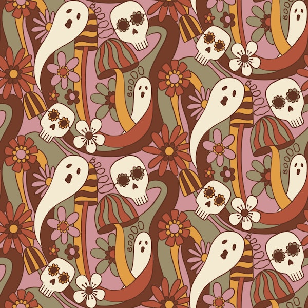 Dusty pink ghosts and flowers