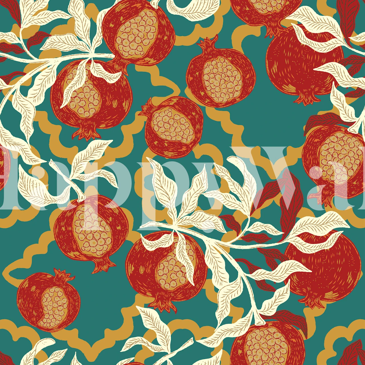 Vibrant Pomegranate Design wallpaper