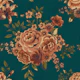 Vintage heritage florals - teal