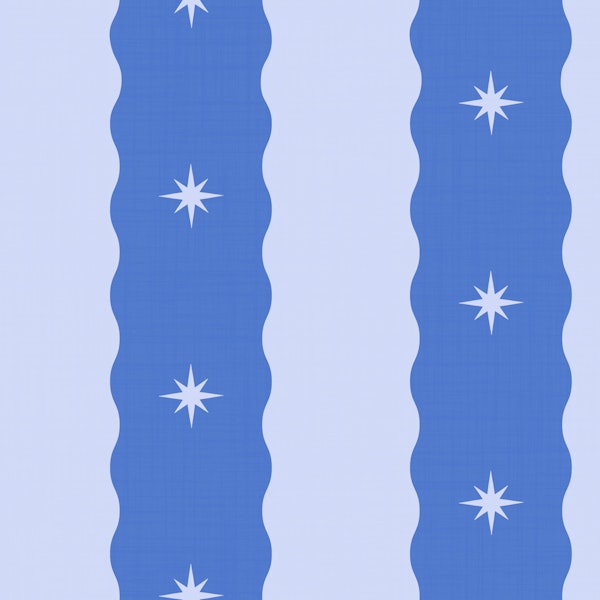 Bold stripe and star in blue