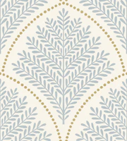 botanical arches - dusty blue bronze wallpaper