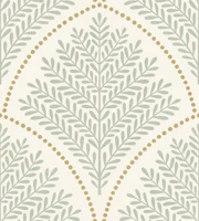 botanical arches - dusty green bronze wallpaper