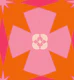 Orange and hot pink kaleidoscope stars