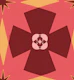 Coral and burgundy kaleidoscope Stars