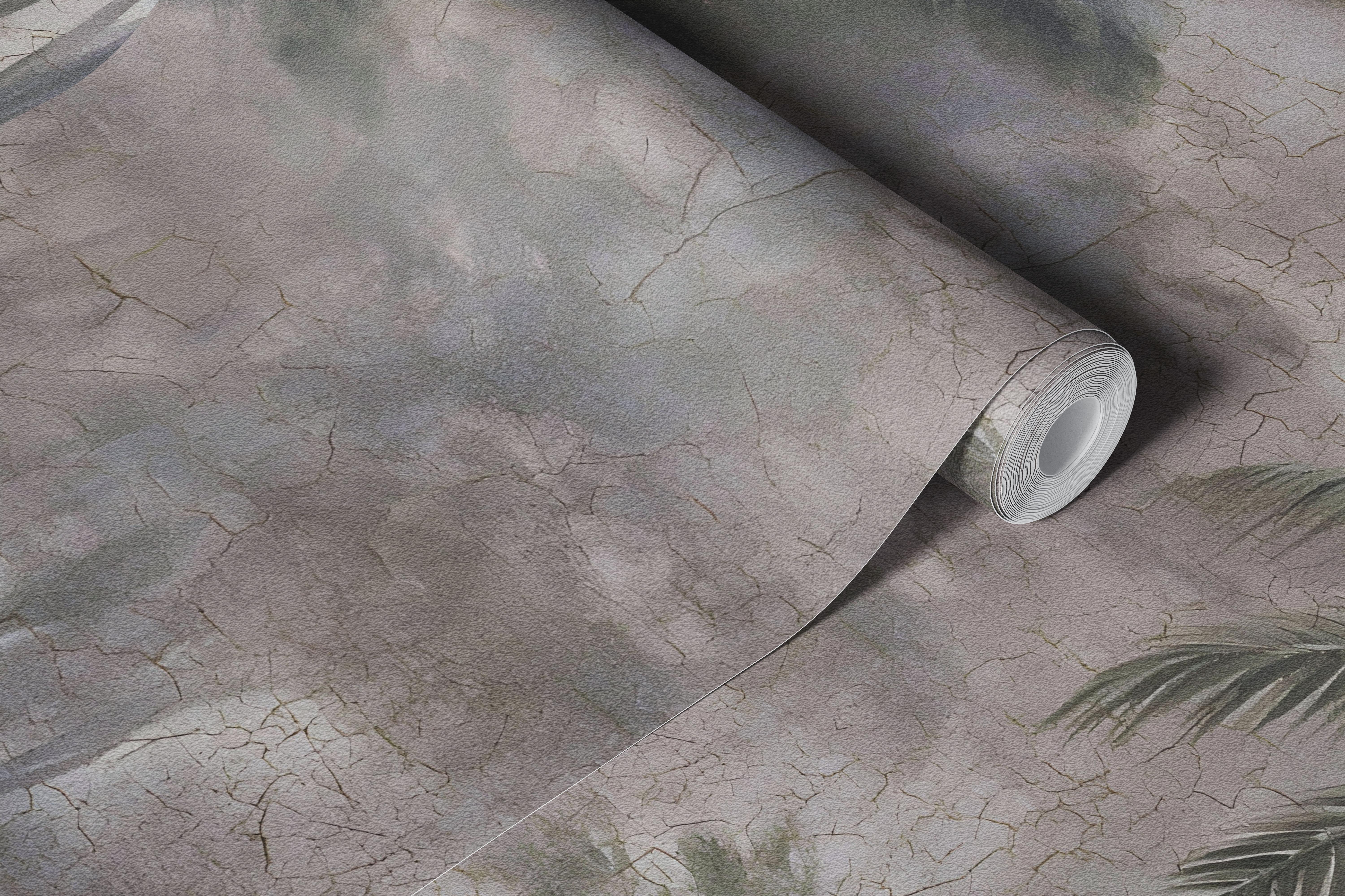 Stone gray tropical forest wallpaper in a room