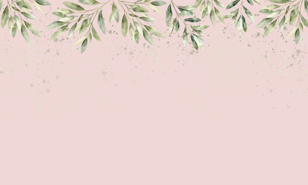 Blush Pink Watercolor Leaf Branches