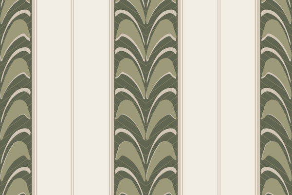 Olive green palm frond stripes