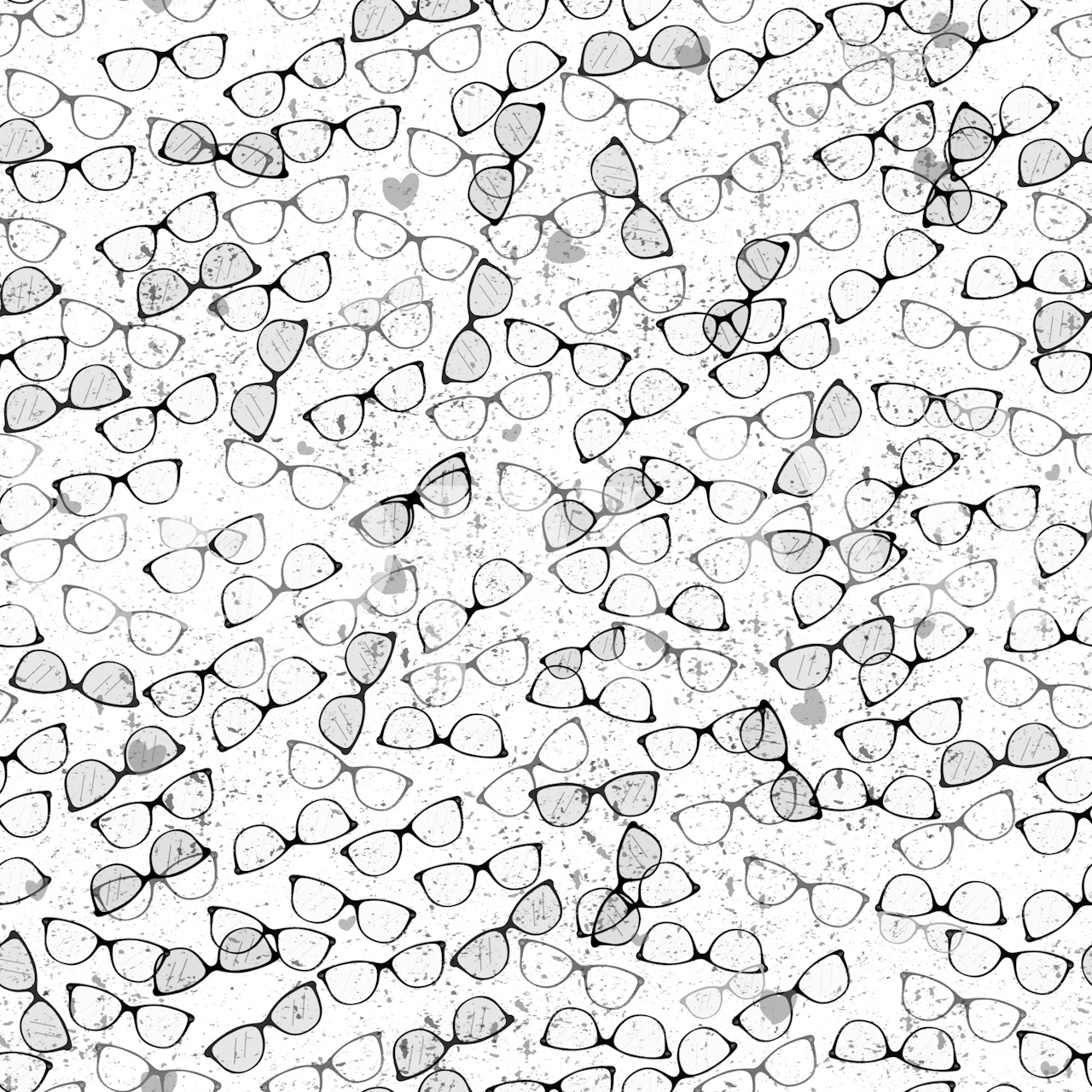 Black and white glasses wallpaper in a room