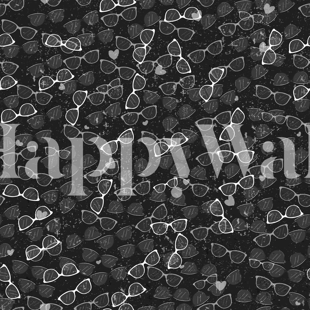 Black glasses wallpaper in a modern room