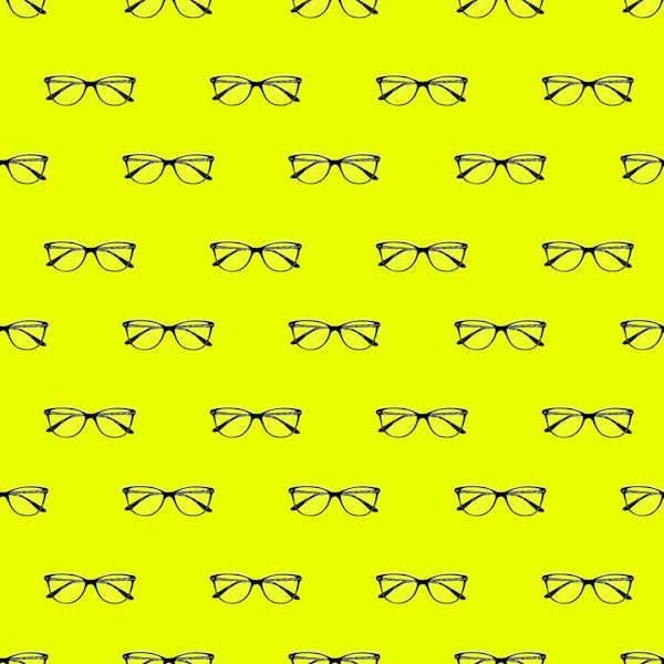 Neon yellow retro glasses grid