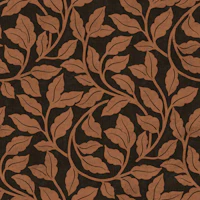 Terracotta leafy vines dark charcoal tapete