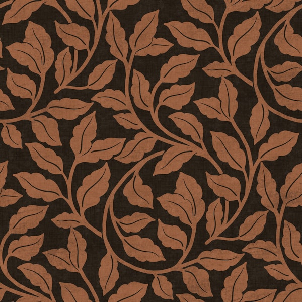 Terracotta leafy vines dark charcoal