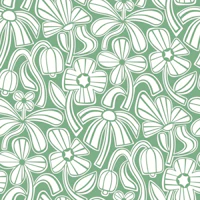 Funky Floral - Green inverted wallpaper
