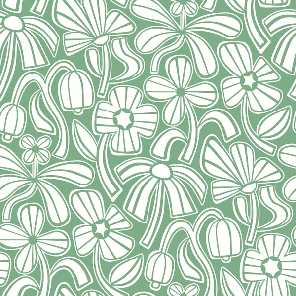 Funky Floral - Green inverted