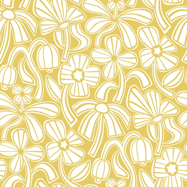 Funky Floral - Yellow inverted