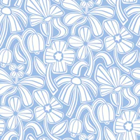 Funky Floral - Blue inverted wallpaper