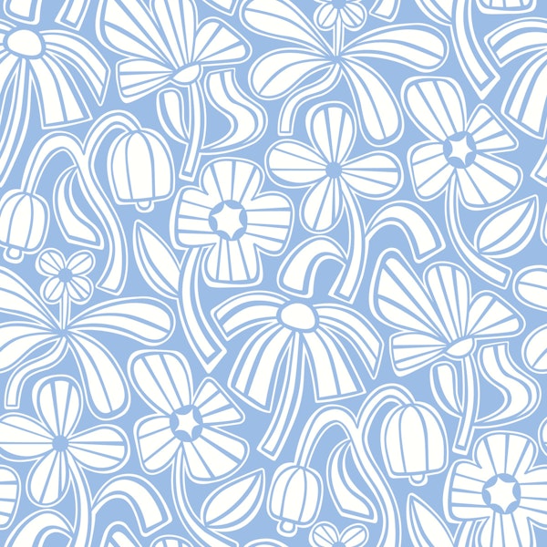 Funky Floral - Blue inverted