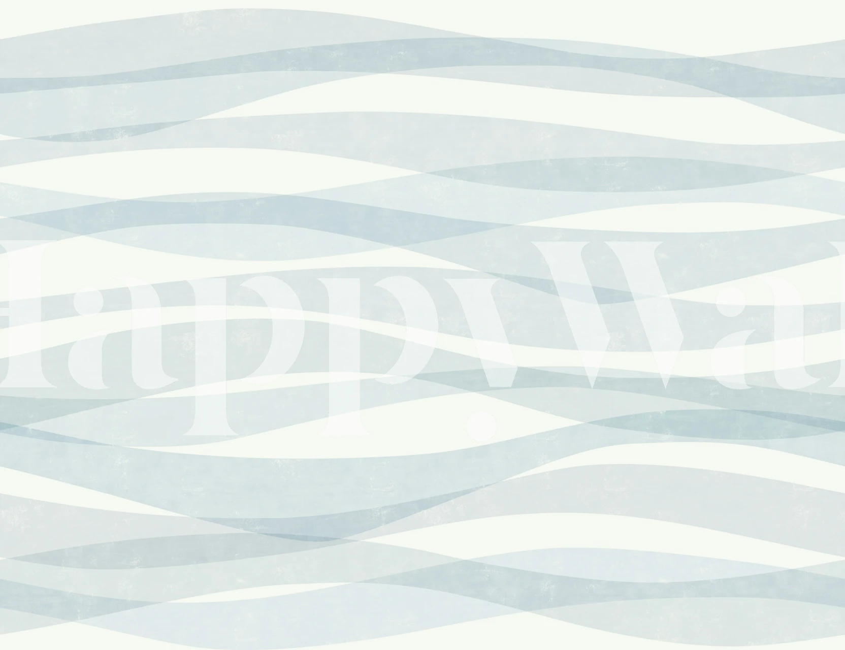 Faded blue wave wallpaper in a bright room