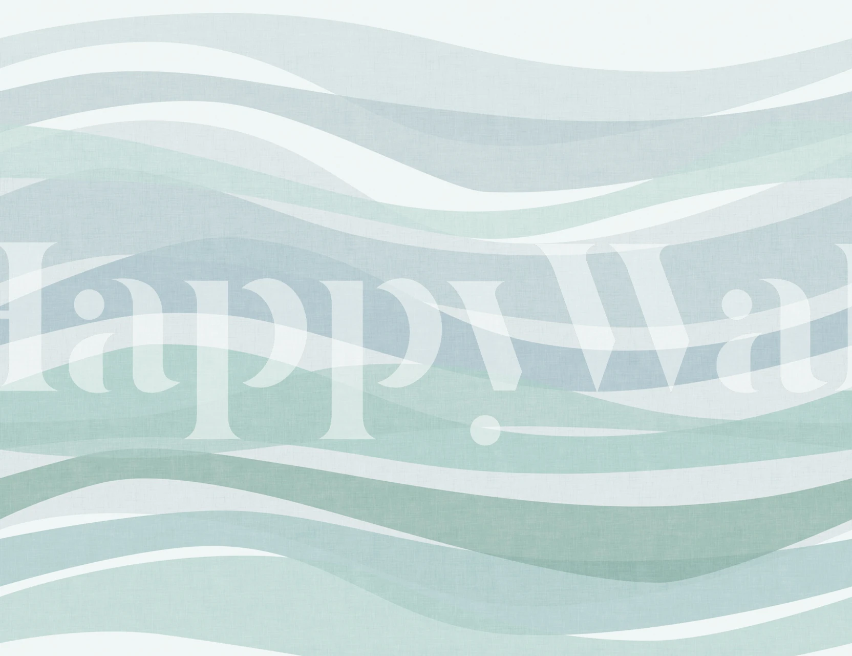 Aqua ocean wave wallpaper in a bright room