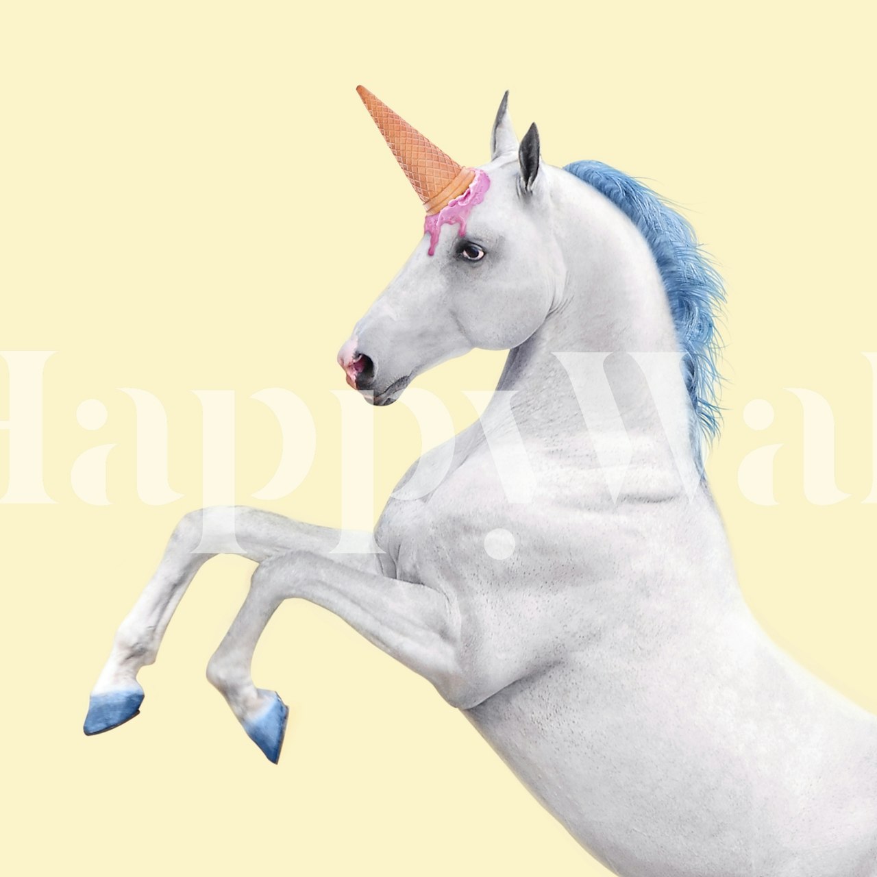 Unicorn Tapete in einem Raum