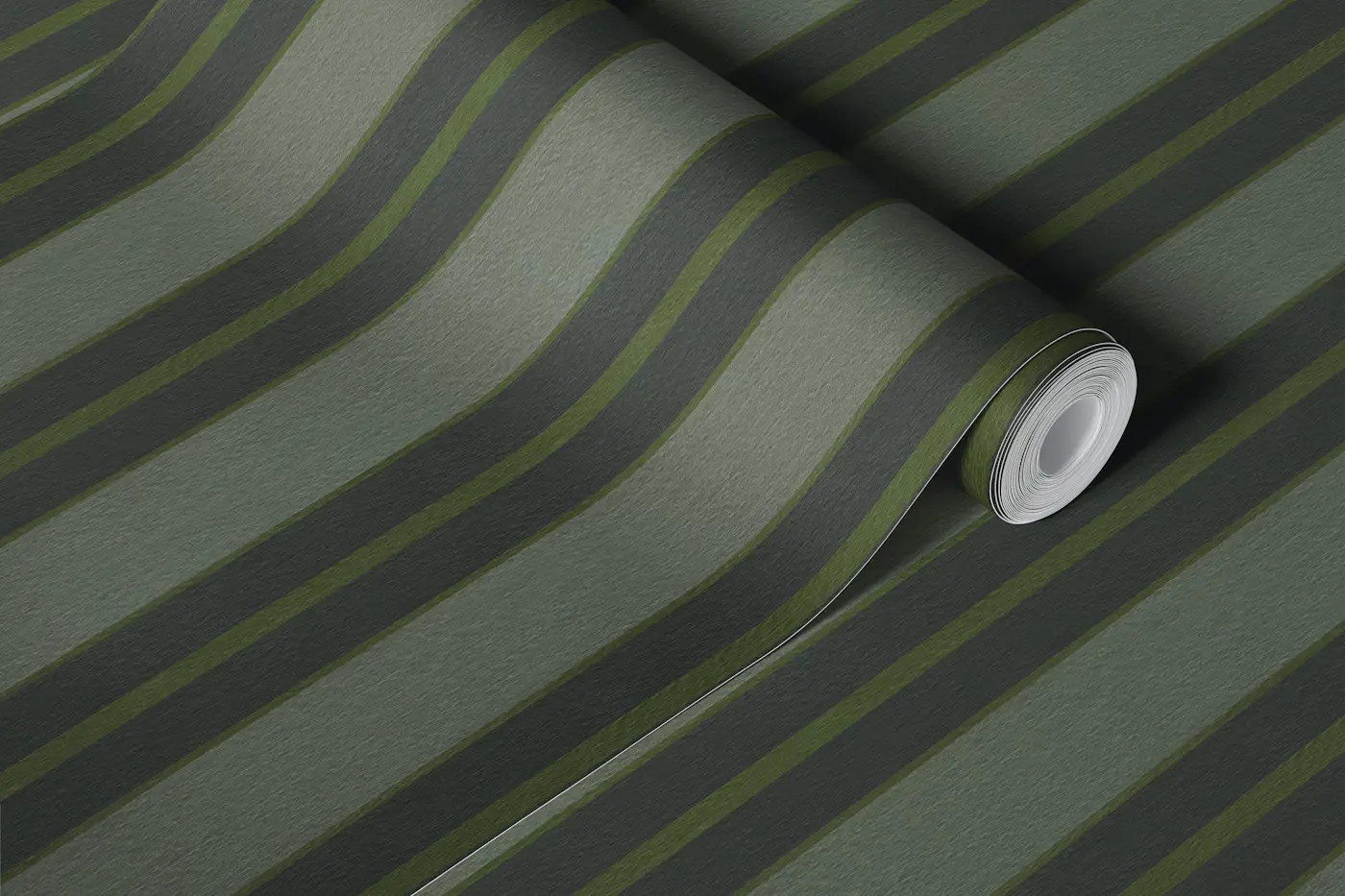 Sintra Wool Stripe in Academia wallpaper roll