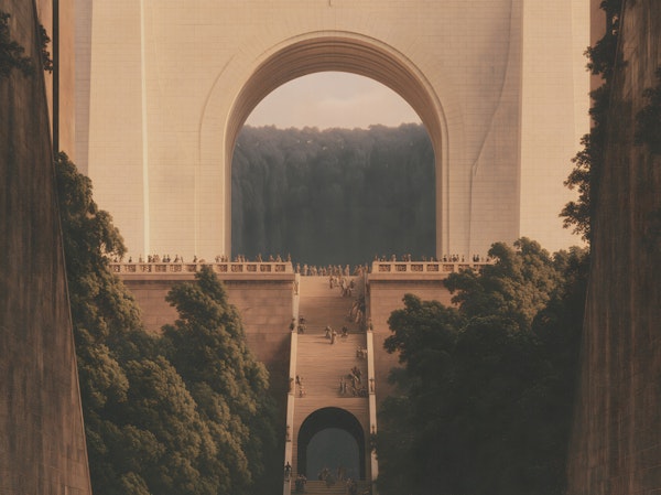 Ivory Stone Archway Staircase