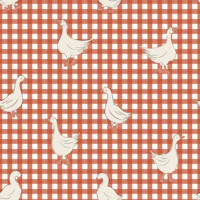 Rustic Goose on Terracotta Rust Gingham tapeet