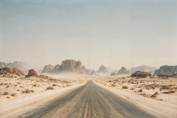 Sand Beige Desert Highway View