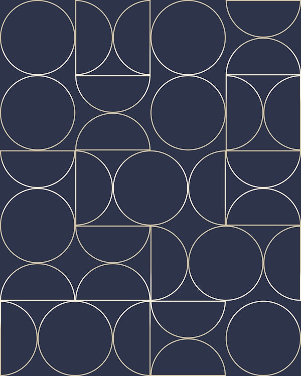 Bauhaus Geometric on Navy