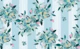 Hydrangae flowers on pale blue stripes