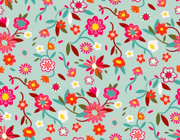 ditsy florals on light blue