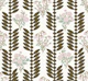 Blush Wildflowers On Ivory & brown lines