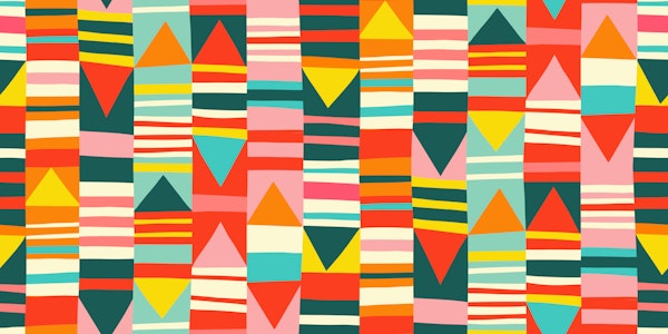 Vibrant Geometric Stripes and Triangles