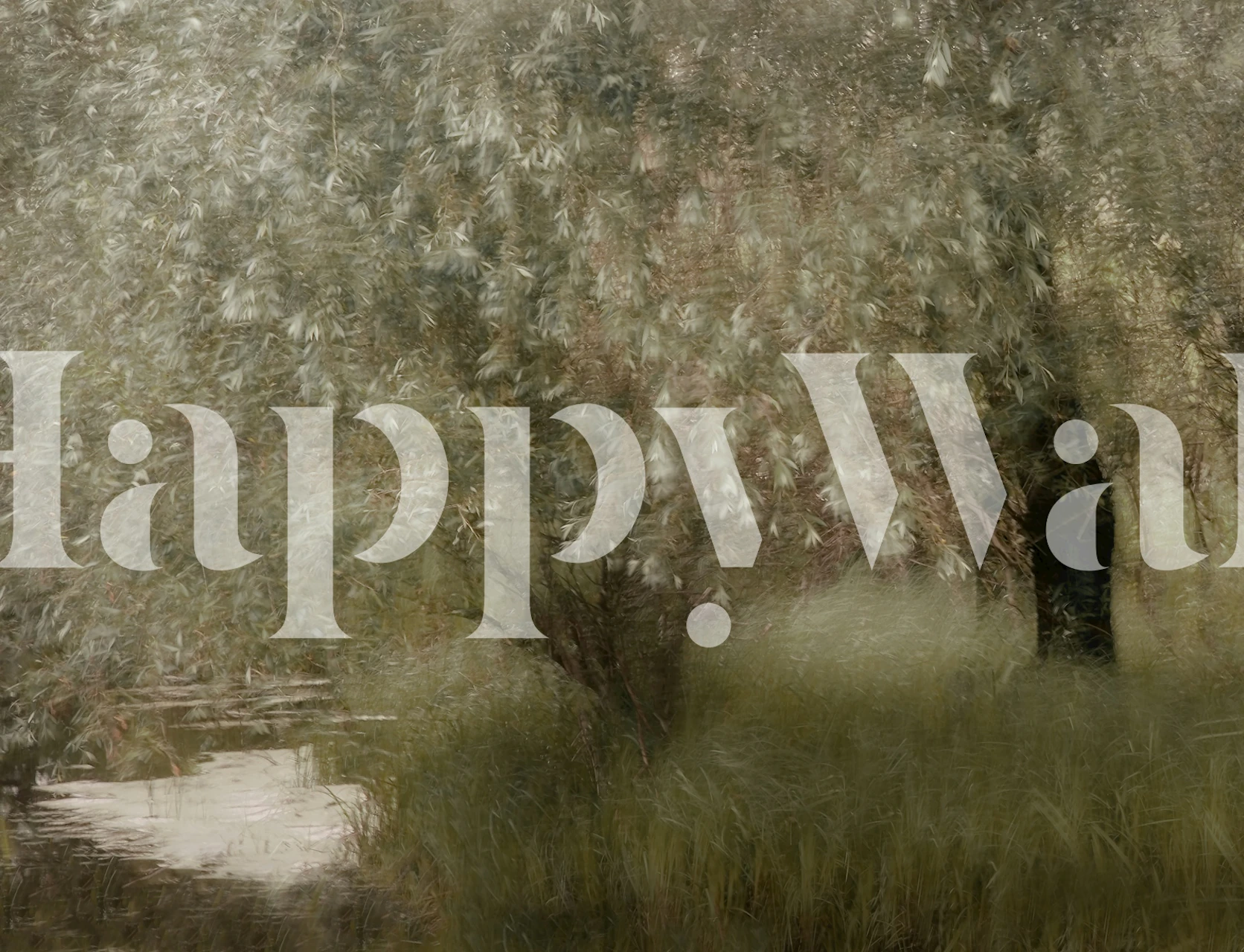 Tapeta s maslinama i vrbama u mirnoj sobi