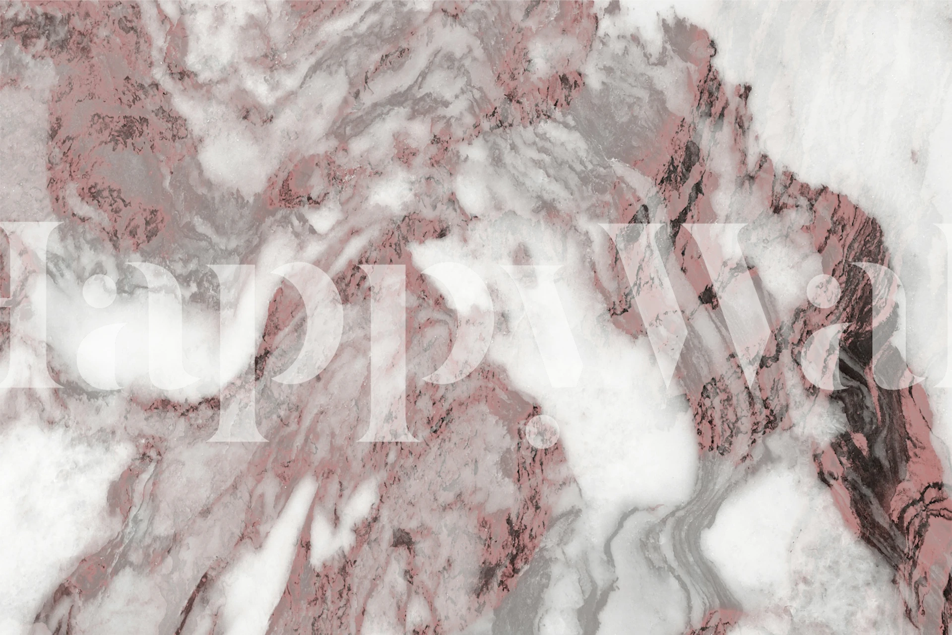 Blush pink marble wallpaper in a modern room