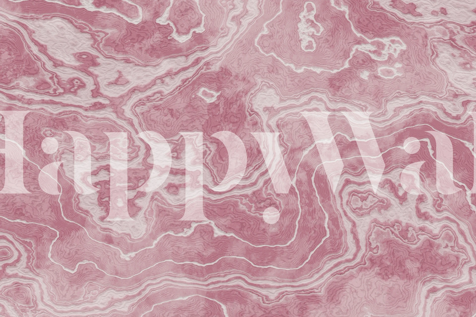 Blush pink marble swirl wallpaper in a room