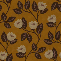 Mustard yellow flowers with brown leaves wallpaper