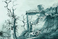 Pale teal old stone wall carta da parati