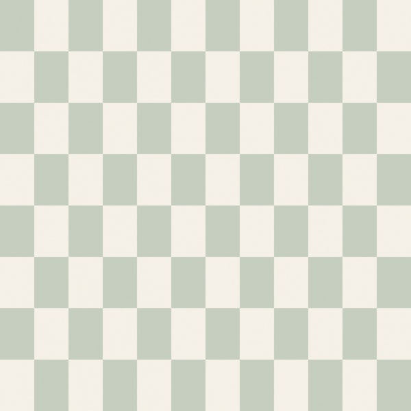 Ivory Sage Green Large Checker Pattern