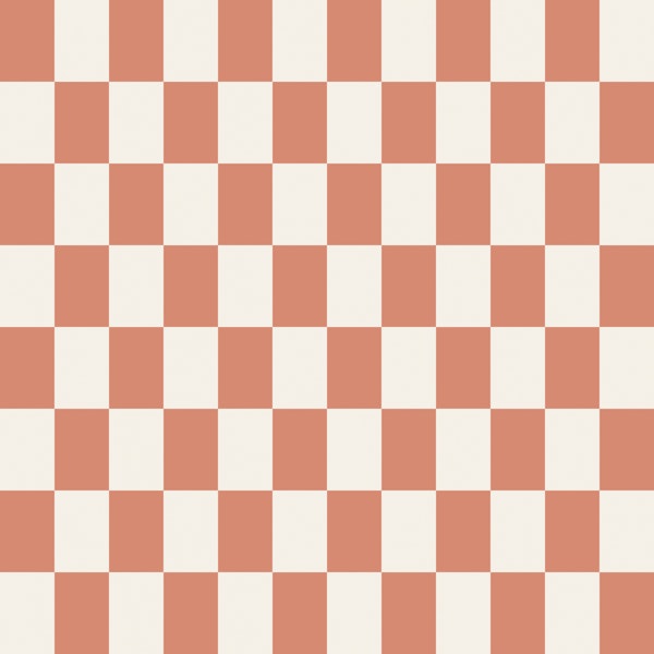 Terracotta Ivory Gingham Check Grid